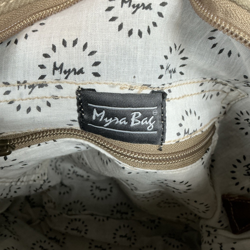 Myra Canvas Leather Woven Crossbody Bag Boho Western Fringe Adjustable Strap - Picture 6 of 13
